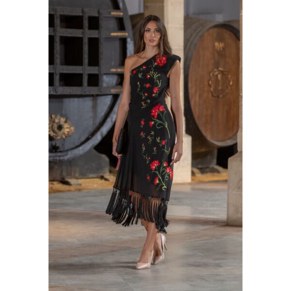 Vestido Claveles de Feria Negro de Káhyra