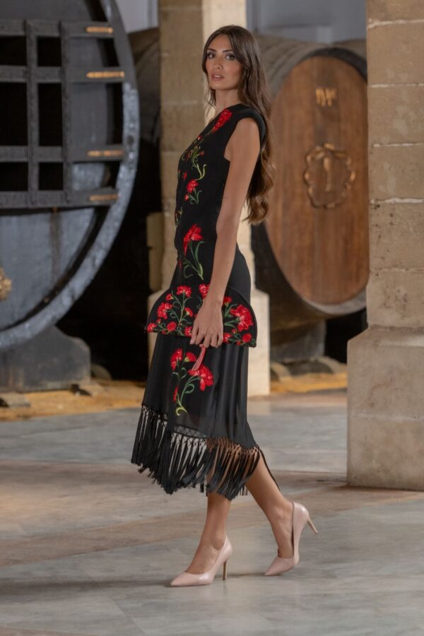 Vestido Claveles de Feria Negro de Káhyra - Imagen 4