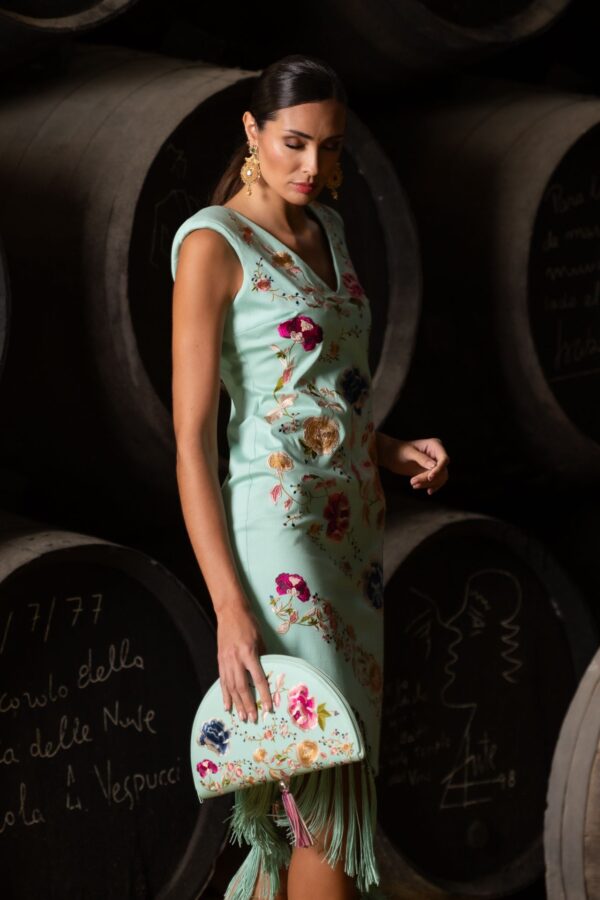 Vestido Oloroso Verde Agua de Káhyra - Imagen 4