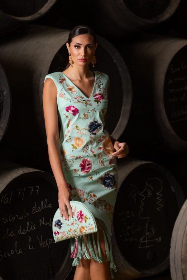 Vestido Oloroso Verde Agua de Káhyra - Imagen 5
