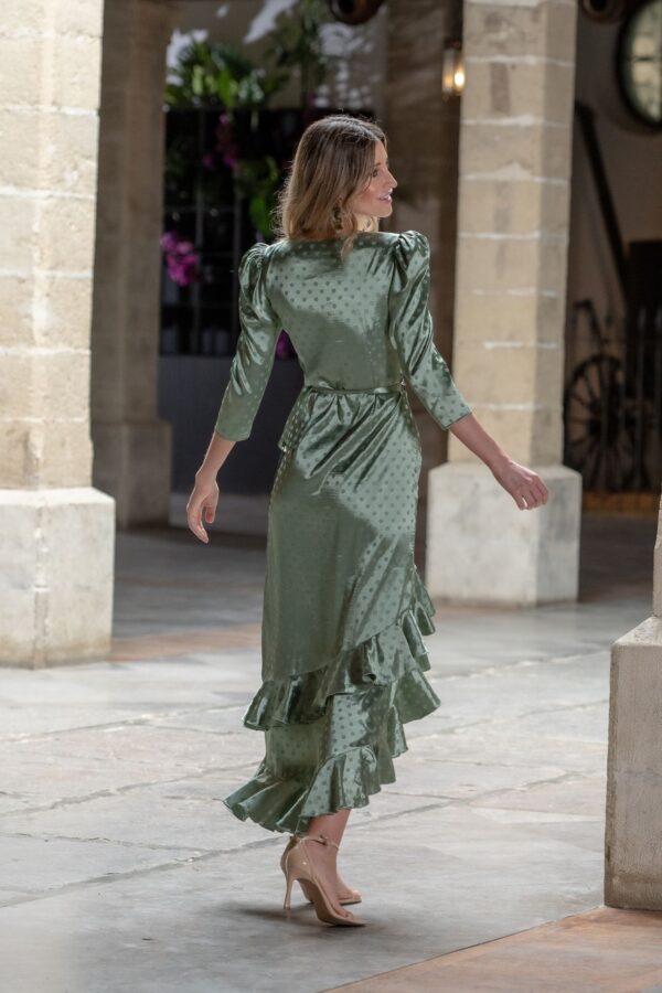 Vestido Cream Verde de Káhyra - Imagen 3