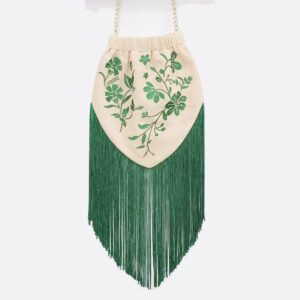 Bolso Añada Beige Bordado Verde de Káhyra