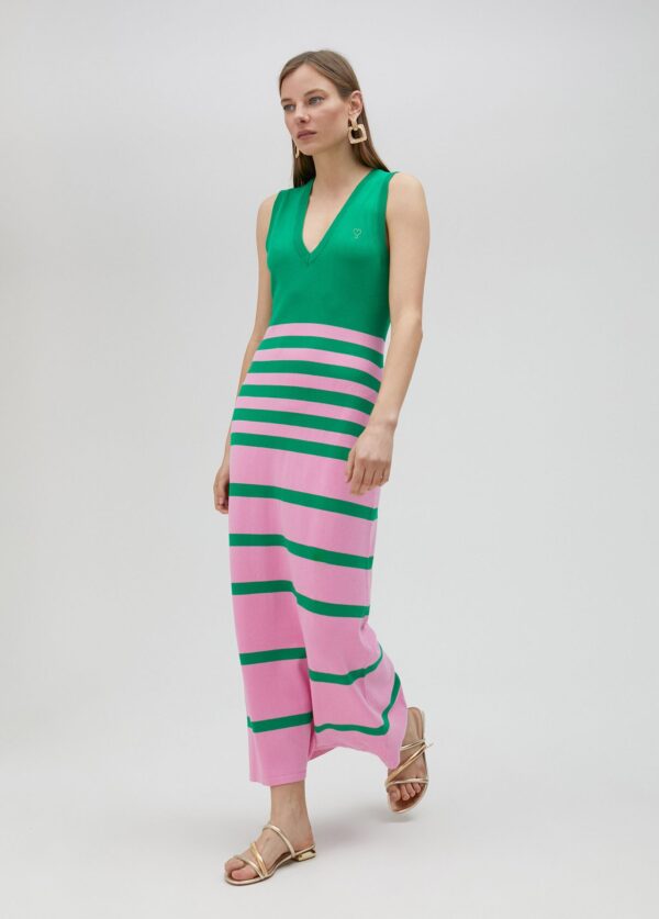 Vestido Largo de Punto Bicolor de Lola Casademunt - Imagen 2