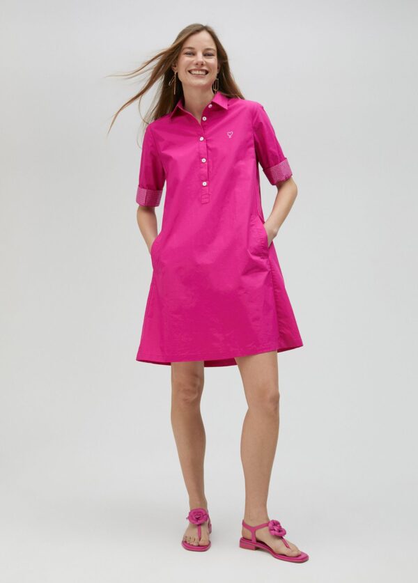 Vestido Detalle Strass en Mangas Fucsia de Lola Casademunt - Imagen 2