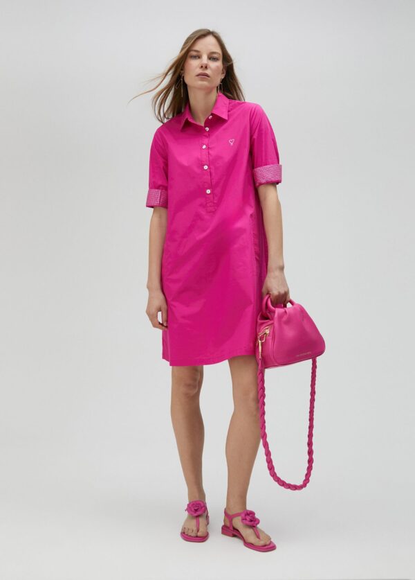 Vestido Detalle Strass en Mangas Fucsia de Lola Casademunt - Imagen 4