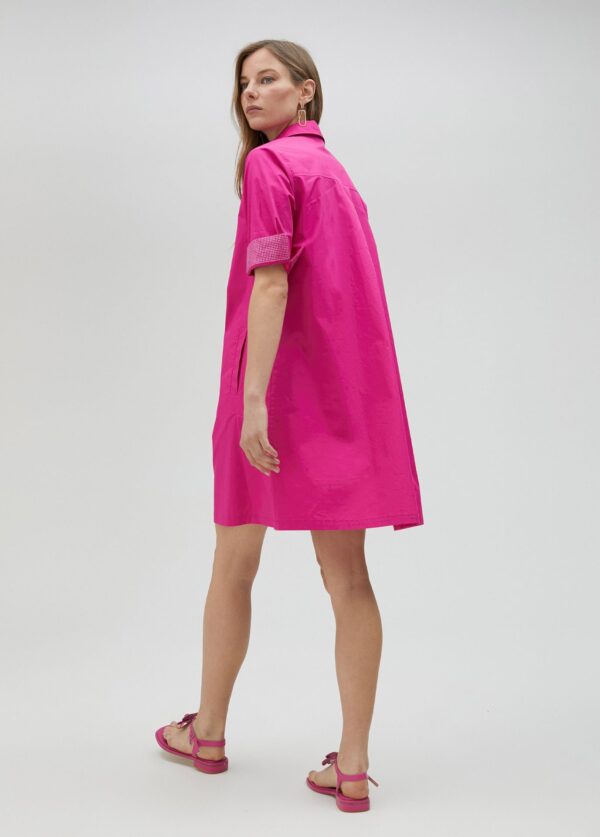 Vestido Detalle Strass en Mangas Fucsia de Lola Casademunt - Imagen 5