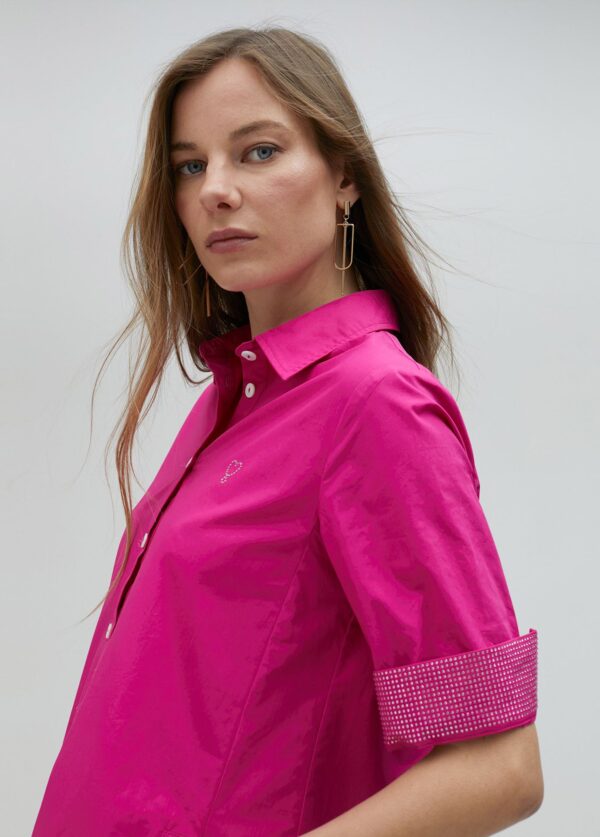 Vestido Detalle Strass en Mangas Fucsia de Lola Casademunt - Imagen 6