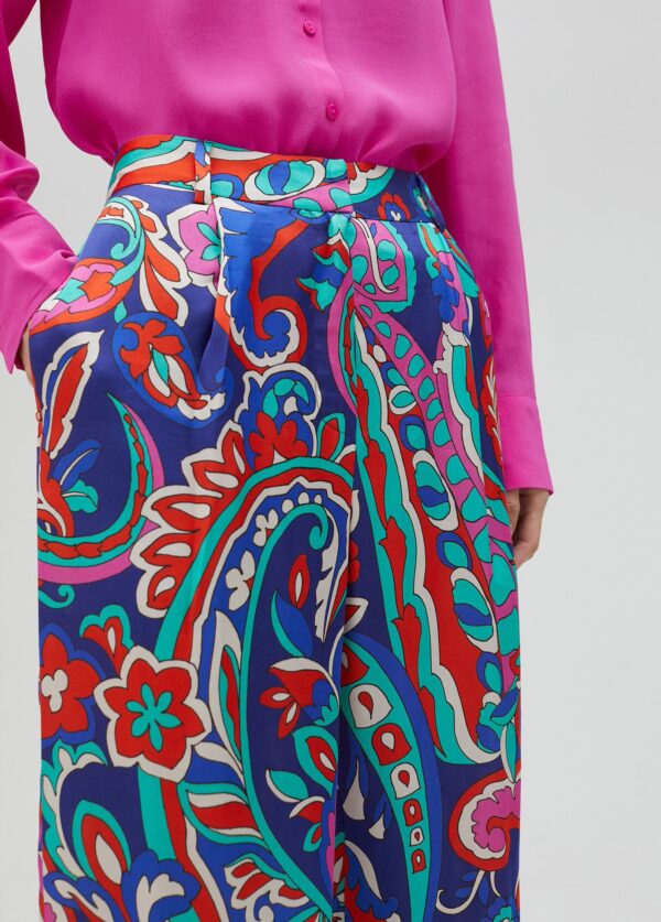Pantalón Estampado Paisley Azul y Rosa de Lola Casademunt by Maite - Imagen 5