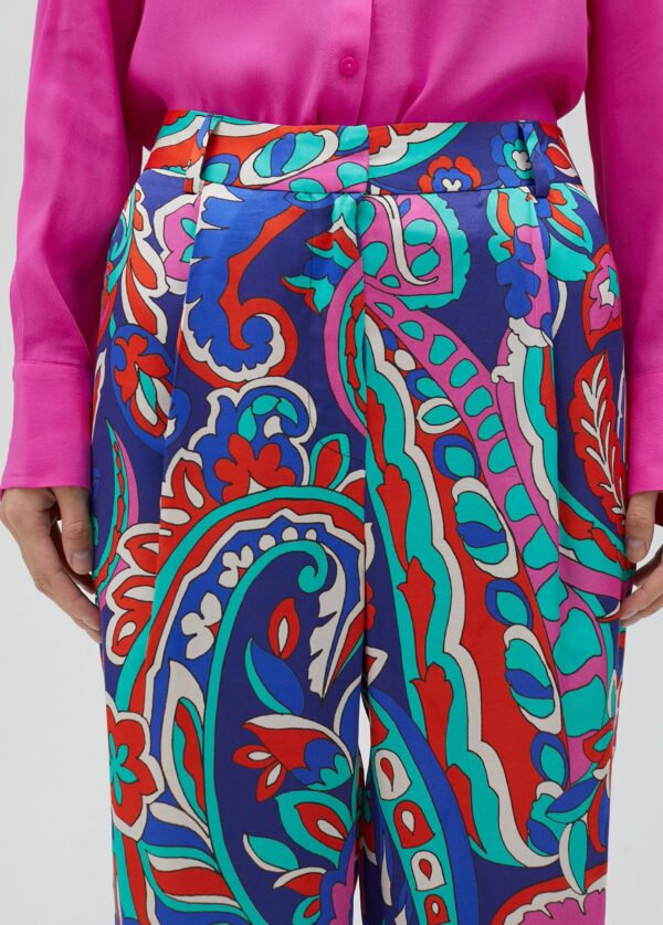Pantalón Estampado Paisley Azul y Rosa de Lola Casademunt by Maite - Imagen 4