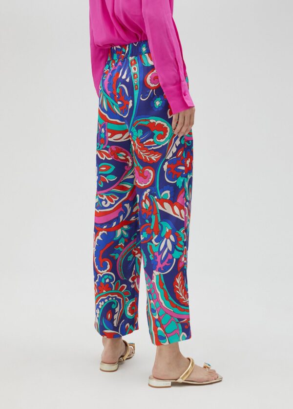 Pantalón Estampado Paisley Azul y Rosa de Lola Casademunt by Maite - Imagen 3