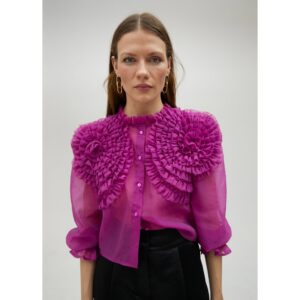 Blusa Con Detalle Floral Fucsia de Lola Casademunt by Maite