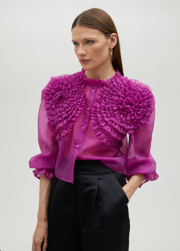 Blusa Con Detalle Floral Fucsia de Lola Casademunt by Maite - Imagen 2