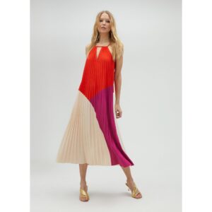 Vestido Plisado Tricolor de Lola Casademunt by Maite