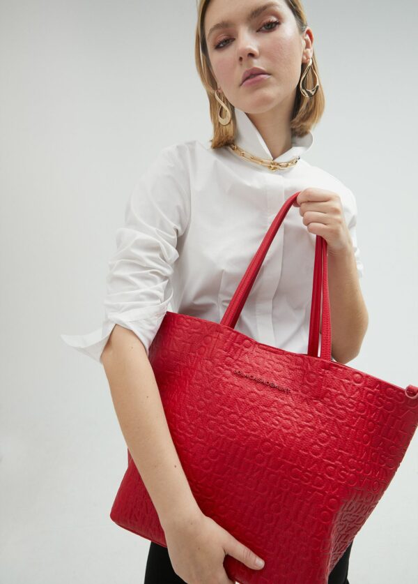 Bolso Shopper Monograma Rojo de Lola Casademunt - Imagen 3