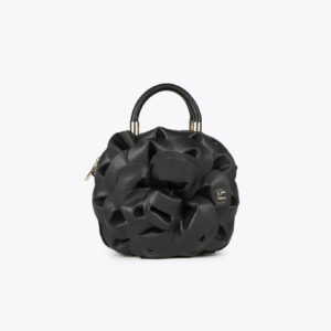 Bolso Flor Efecto Piel Negro de Lola Casademunt
