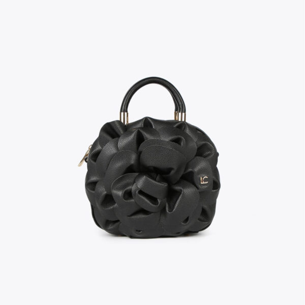 Bolso Flor Efecto Piel Negro de Lola Casademunt