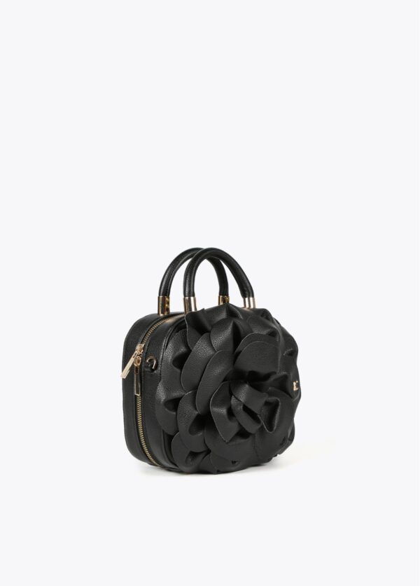 Bolso Flor Efecto Piel Negro de Lola Casademunt - Imagen 2