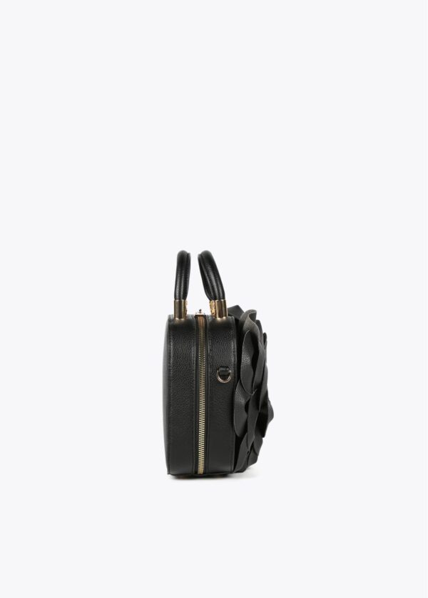 Bolso Flor Efecto Piel Negro de Lola Casademunt - Imagen 4
