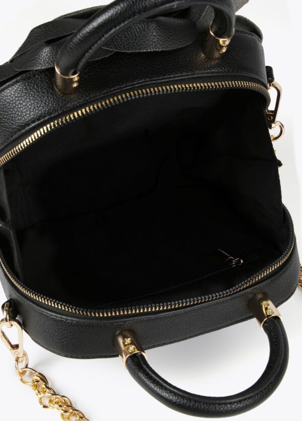 Bolso Flor Efecto Piel Negro de Lola Casademunt - Imagen 5