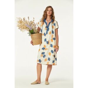 Vestido Goldar Lino Estampado Flor de OKY