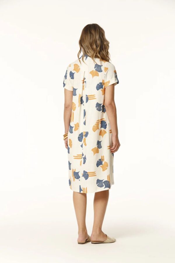 Vestido Goldar Lino Estampado Flor de OKY - Imagen 2