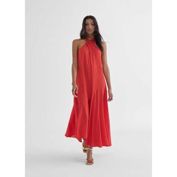 Vestido halter rojo cruzado de Lola Casademunt by Maite