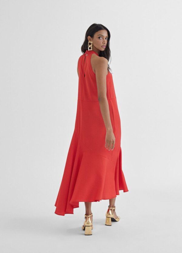Vestido halter rojo cruzado de Lola Casademunt by Maite - Imagen 3