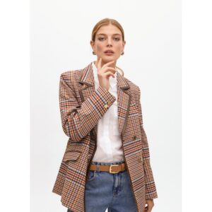 Americana cruzada de cuadros de Lola Casademunt