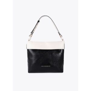 Bolso hobo bicolor negro-crudo de Lola Casademunt
