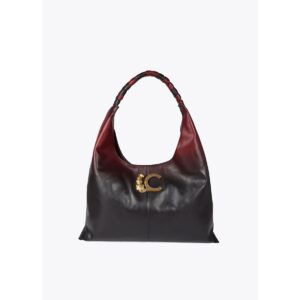 Bolso shopper degradé y logo LC leopardo negro-rojo de Lola Casademunt