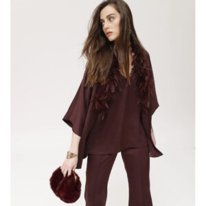 Chaqueta Apate Raso Mate Doblecara vino tinto de EVENT by Oky