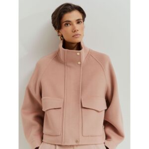 Abrigo corto de lana rosa de Lion Of Porches