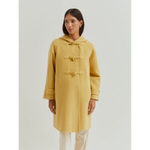 Abrigo de lana con capucha amarillo de Lion Of Porches.