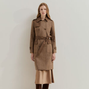 Abrigo largo de lana con doble botonadura de Lion Of Porches