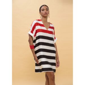 Vestido corto rayas tricolor de Lola Casademunt