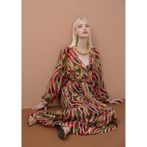 Vestido estampado con escote en pico de Lola Casademunt by Maite