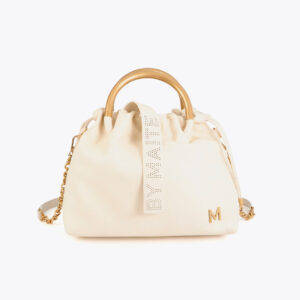 Bolso bandolera con asa metálica crudo de Lola Casademunt by Maite