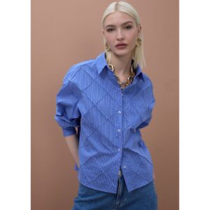 Camisa popelín overtize textura rombos de Lola Casademunt by Maite